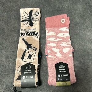 STANCE Performance Snow Mid Cushion Gassed Up Snowed Inn Dusty Rose Size SMALL